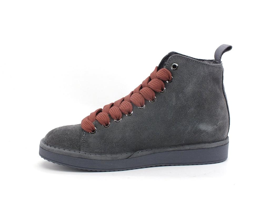 PAN CHIC Ankle Boot Suede Sneaker Pelo Anthracite Brown Rose P01W1400200006 - Sandrini Calzature e Abbigliamento