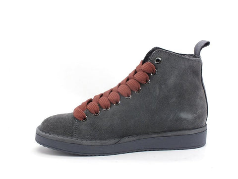 PAN CHIC Ankle Boot Suede Sneaker Pelo Anthracite Brown Rose P01W1400200006 - Sandrini Calzature e Abbigliamento