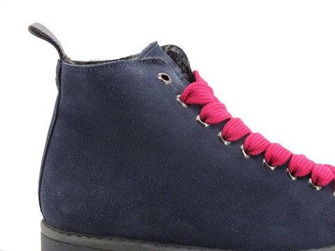 PAN CHIC Ankle Boot Suede Sneaker Pelo Blue Fuchsia P01W1400200006 - Sandrini Calzature e Abbigliamento