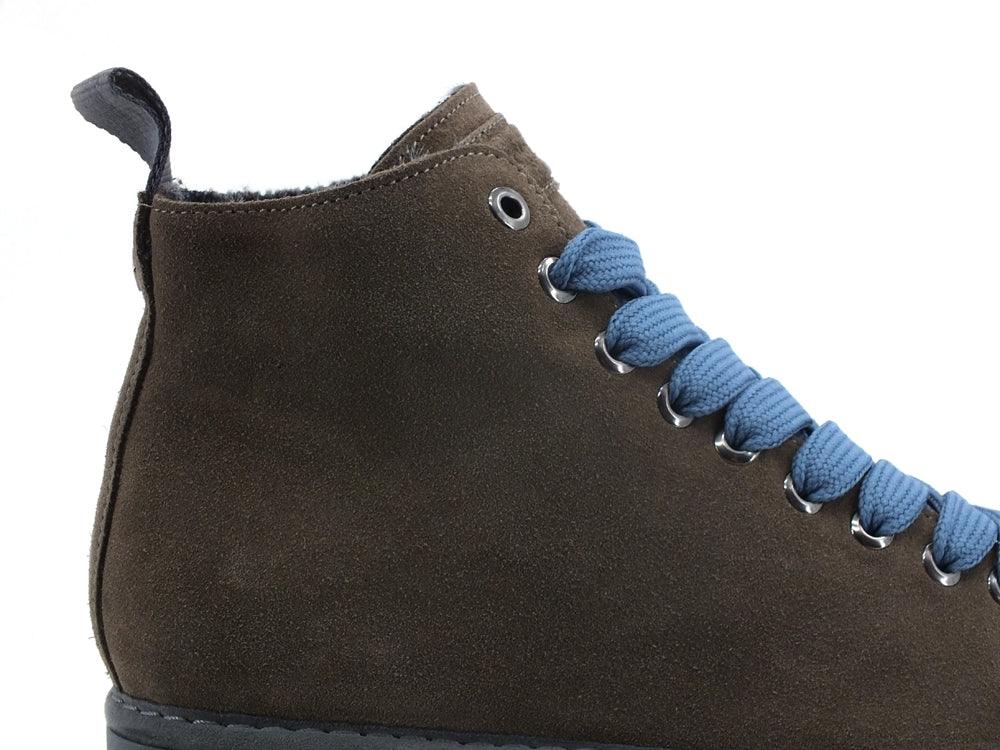 PAN CHIC Ankle Boot Suede Sneaker Pelo Brown Stone Azure P01W1400200006 - Sandrini Calzature e Abbigliamento