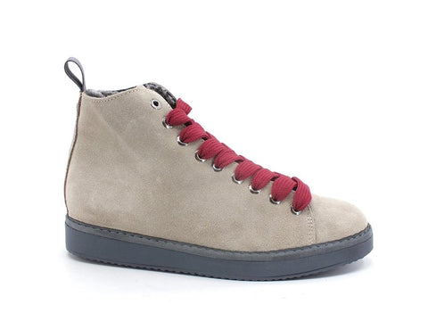 PAN CHIC Ankle Boot Suede Sneaker Pelo Dove Grey Burgundy P01W1400200006 - Sandrini Calzature e Abbigliamento