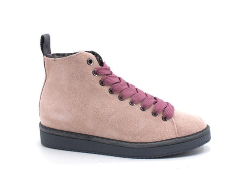 PAN CHIC Ankle Boot Suede Sneaker Pelo Powder Pink Brown Rose P01W1400200006 - Sandrini Calzature e Abbigliamento