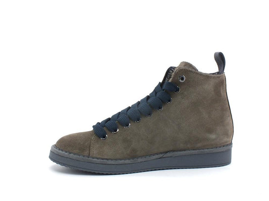 PAN CHIC Ankle Boot Suede Sneaker Pelo Stone Brown Cobalt P01M1400200006 - Sandrini Calzature e Abbigliamento