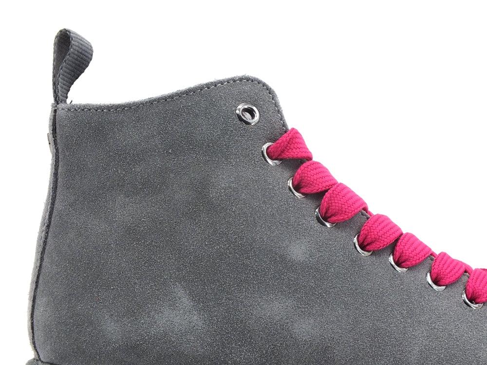 PAN CHIC Ankle Boot Suede Stivaletto Grey Fuxia P01W1400200005 - Sandrini Calzature e Abbigliamento