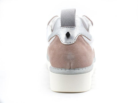 PAN CHIC Sneaker Low Cut Sneaker Donna Nylon Suede White Powder Pink Silver P05W18021TS2 - Sandrini Calzature e Abbigliamento