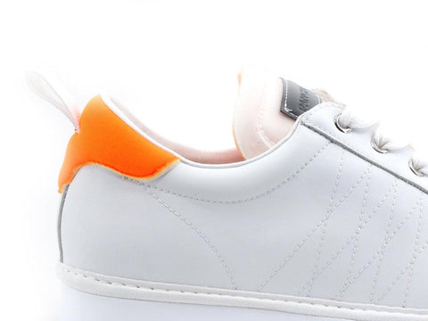 PAN CHIC Sneaker Pelle Lace - Up White Neon Orange P01M220010075 - Sandrini Calzature e Abbigliamento