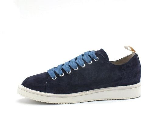 PAN CHIC Sneaker Pelle Suede Lace - Up Graphic Blue Denim P01M1400100209 - Sandrini Calzature e Abbigliamento