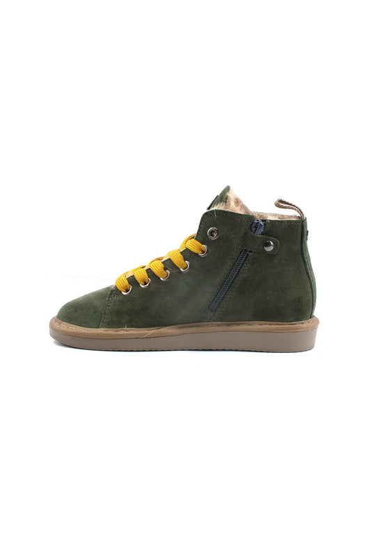 PAN CHIC Stivaletto Pelo Bimbo Military Green Yellow P01K007-00462032 - Sandrini Calzature e Abbigliamento