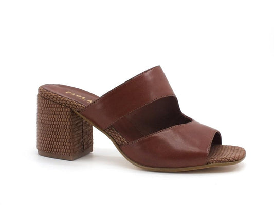 PAOLA FERRI Nizza Rafia Sabot Ciabbatta Tacco Brown D8058 - Sandrini Calzature e Abbigliamento
