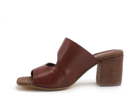 PAOLA FERRI Nizza Rafia Sabot Ciabbatta Tacco Brown D8058 - Sandrini Calzature e Abbigliamento