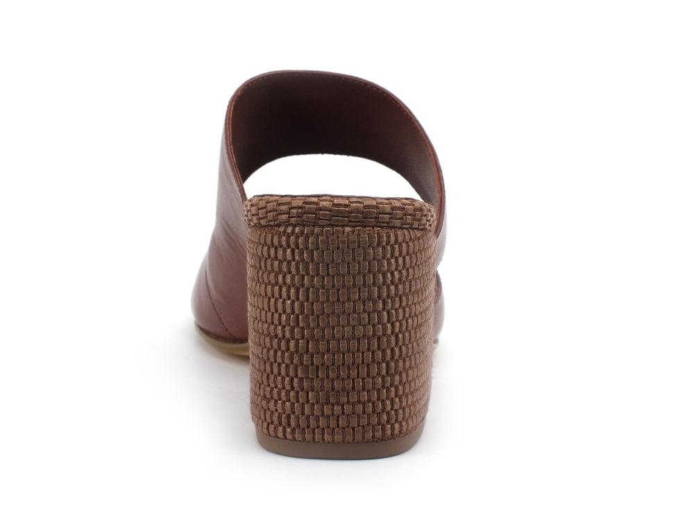 PAOLA FERRI Nizza Rafia Sabot Ciabbatta Tacco Brown D8058 - Sandrini Calzature e Abbigliamento