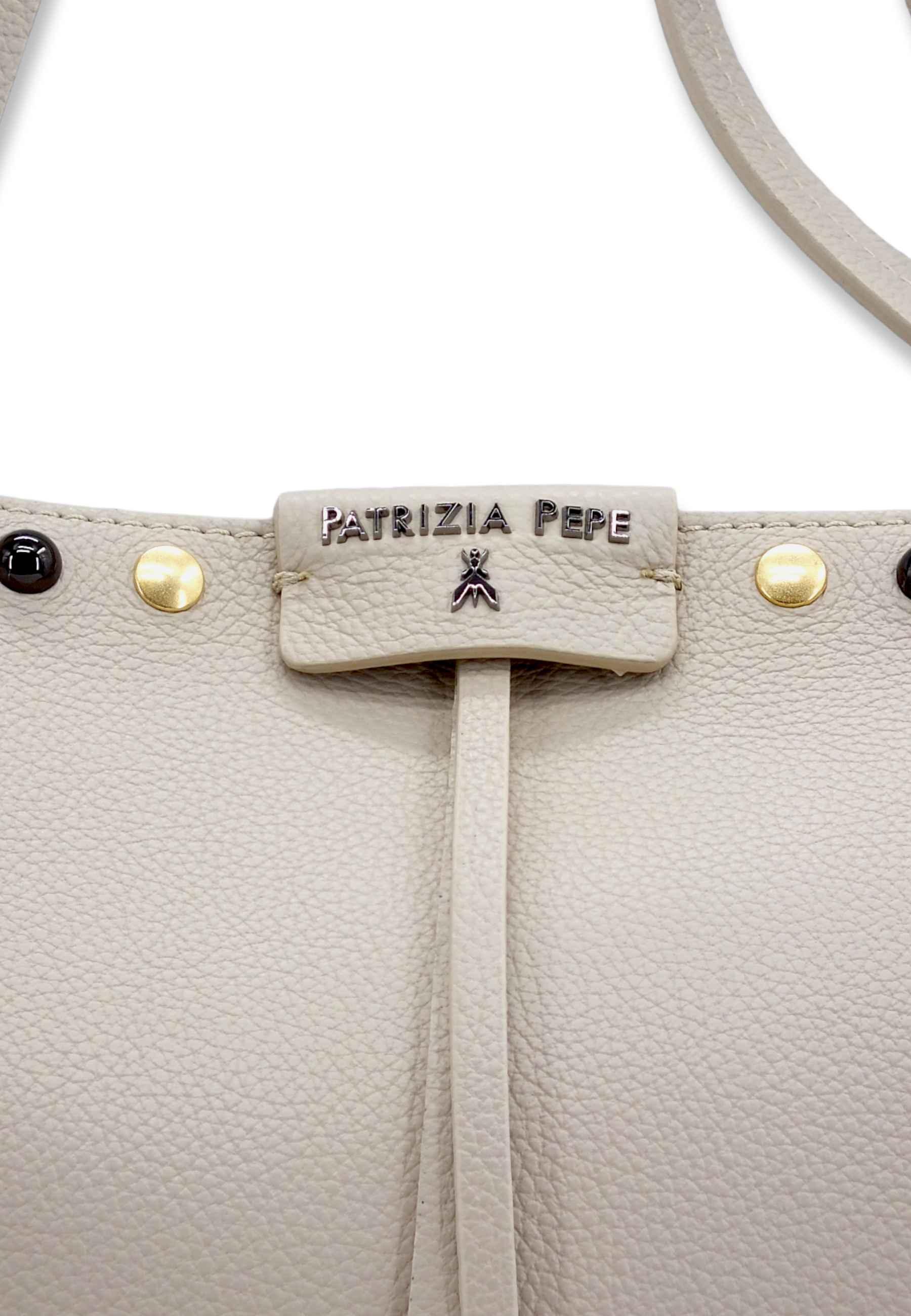 PATRIZIA PEPE Borsa Borchie Con Pochette Beige Ocean Sand 8B8895-L050 - Sandrini Calzature e Abbigliamento