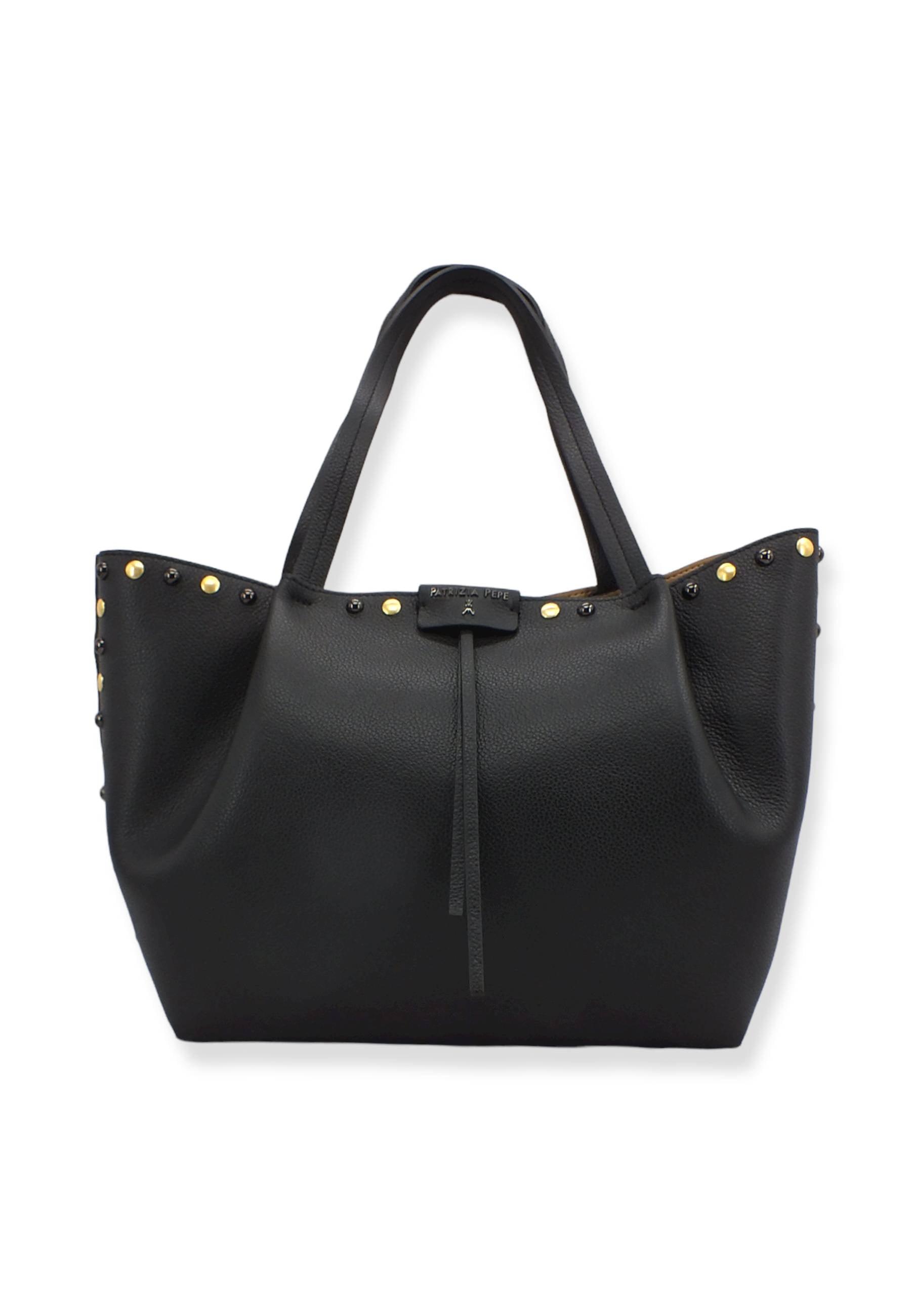 PATRIZIA PEPE Borsa Borchie Con Pochette Nera 8B8895-L050 - Sandrini Calzature e Abbigliamento