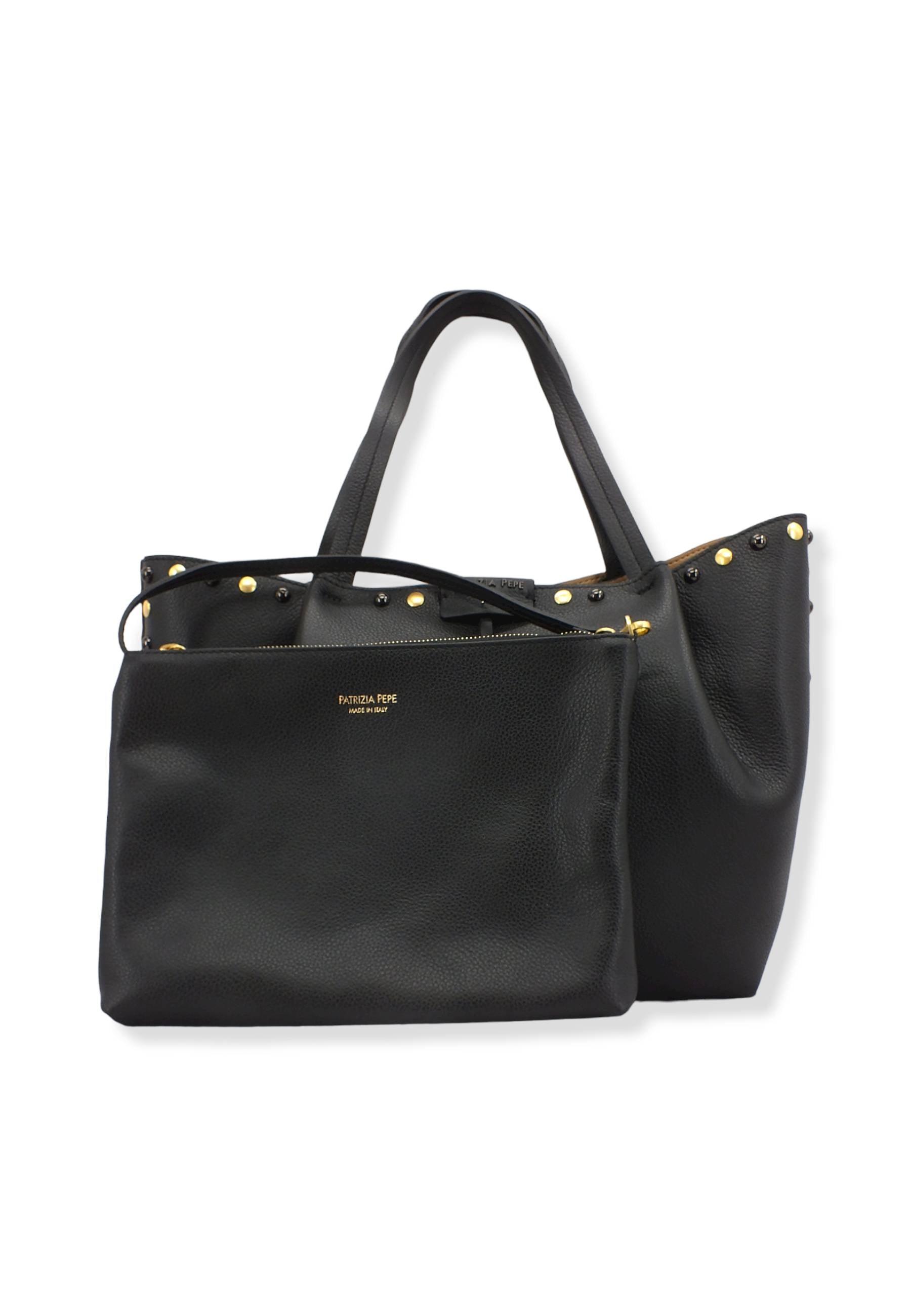 PATRIZIA PEPE Borsa Borchie Con Pochette Nera 8B8895-L050 - Sandrini Calzature e Abbigliamento