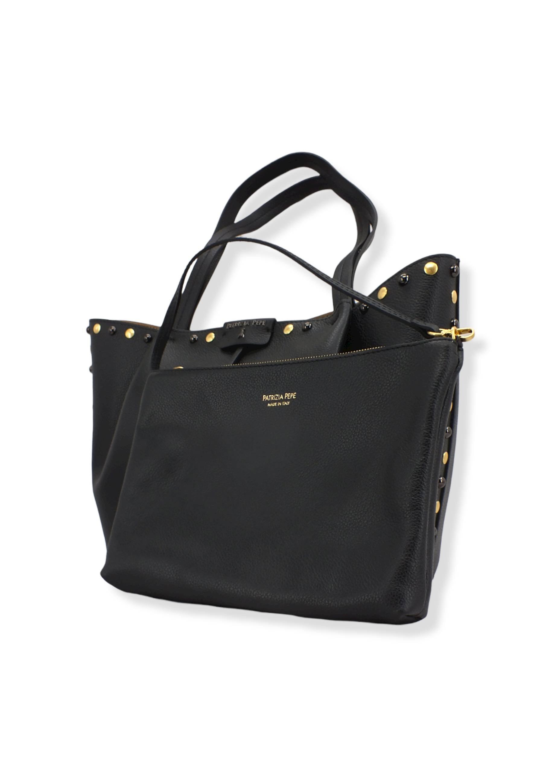 PATRIZIA PEPE Borsa Borchie Con Pochette Nera 8B8895-L050 - Sandrini Calzature e Abbigliamento