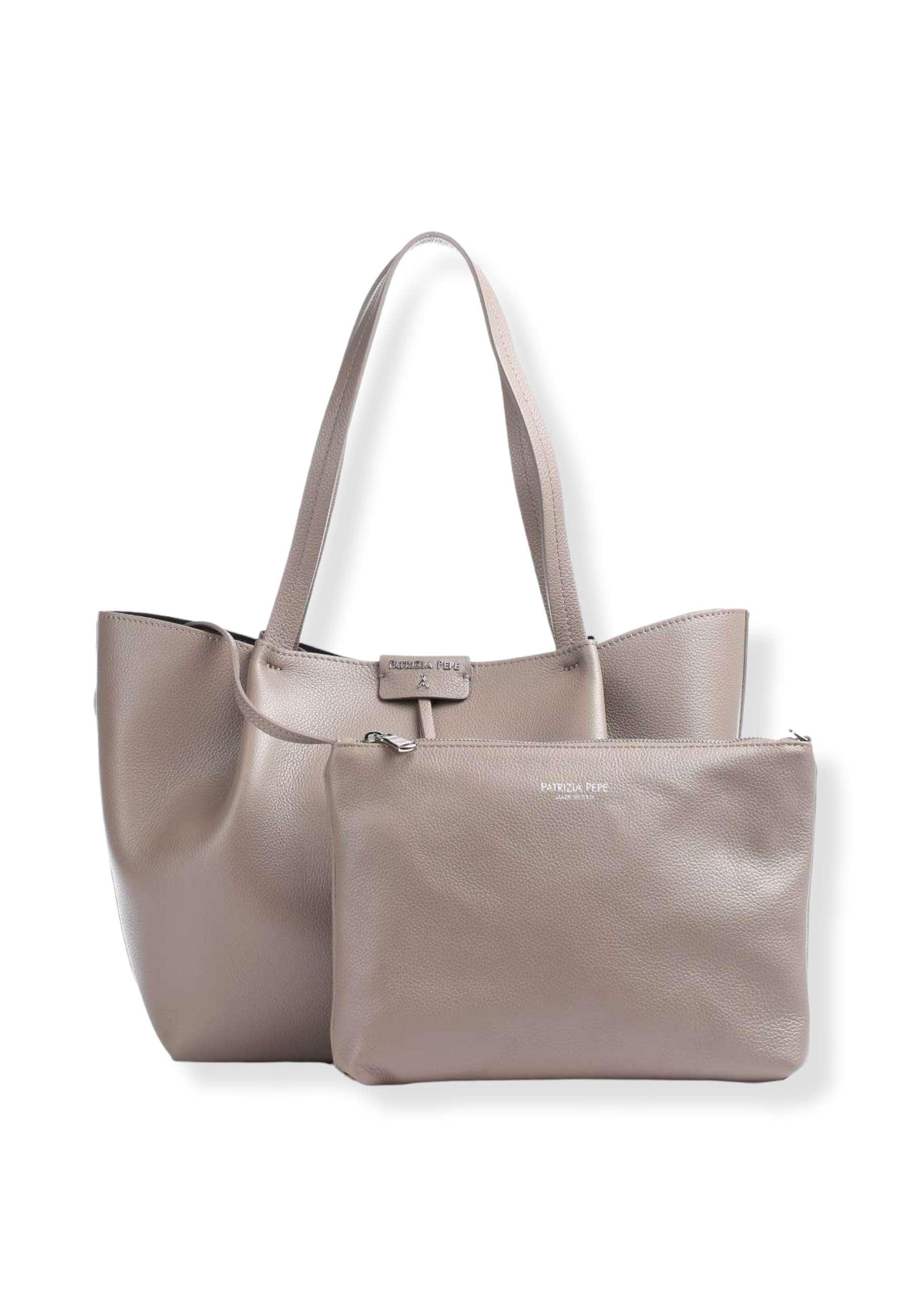 PATRIZIA PEPE Borsa Con Pochette Marrone Dark Tatami CB8895-L001 - Sandrini Calzature e Abbigliamento