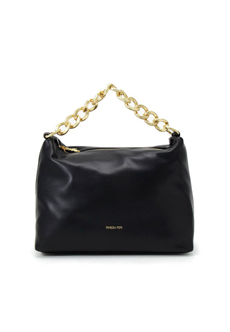 PATRIZIA PEPE Borsa Hobo Black Light Gold 8B0064-E005 - Sandrini Calzature e Abbigliamento