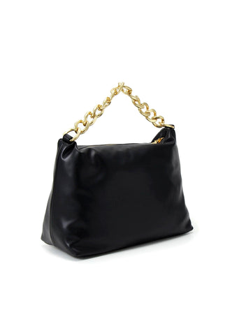 PATRIZIA PEPE Borsa Hobo Black Light Gold 8B0064-E005 - Sandrini Calzature e Abbigliamento