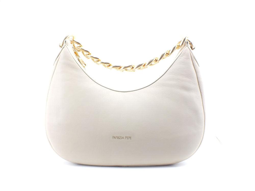 PATRIZIA PEPE Borsa Hobo Catena Ocean Sand Beige 8B0004L006-B732 - Sandrini Calzature e Abbigliamento