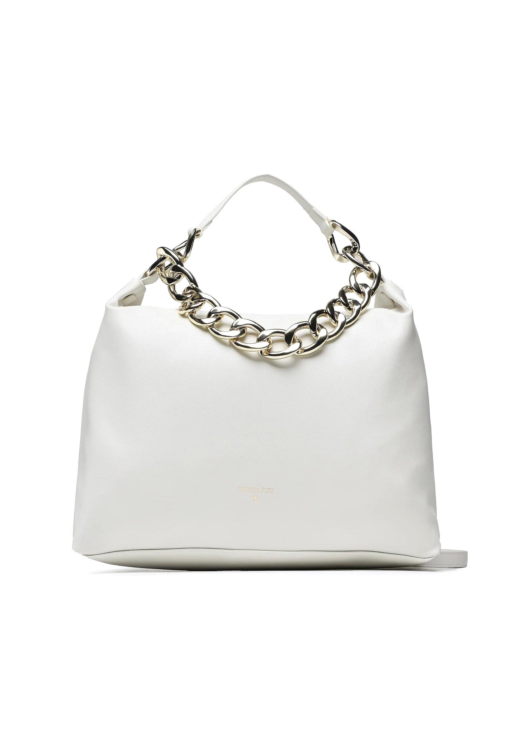 PATRIZIA PEPE Borsa Hobo Off White 8B0064-E005 - Sandrini Calzature e Abbigliamento