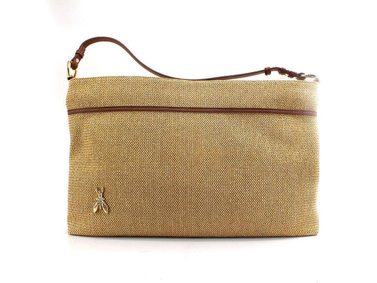 PATRIZIA PEPE Borsa Paglia Crochet Logo Beige Natural 2B0001V004-W134 - Sandrini Calzature e Abbigliamento