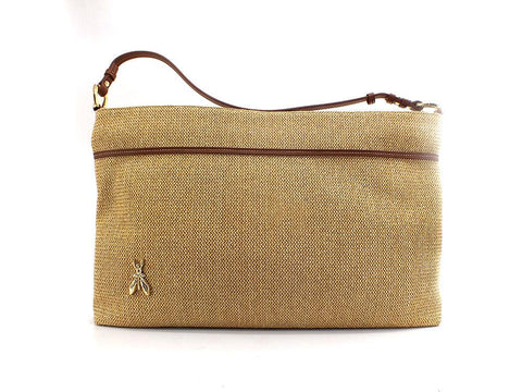 PATRIZIA PEPE Borsa Paglia Crochet Logo Beige Natural 2B0001V004-W134 - Sandrini Calzature e Abbigliamento