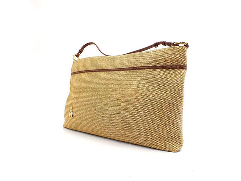 PATRIZIA PEPE Borsa Paglia Crochet Logo Beige Natural 2B0001V004-W134 - Sandrini Calzature e Abbigliamento