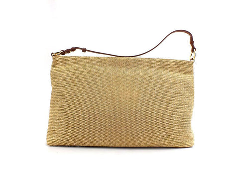 PATRIZIA PEPE Borsa Paglia Crochet Logo Beige Natural 2B0001V004-W134 - Sandrini Calzature e Abbigliamento