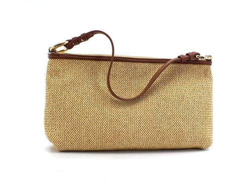 PATRIZIA PEPE Borsa Paglia Zip Logo Beige Natural 2B0002V004-W134 - Sandrini Calzature e Abbigliamento