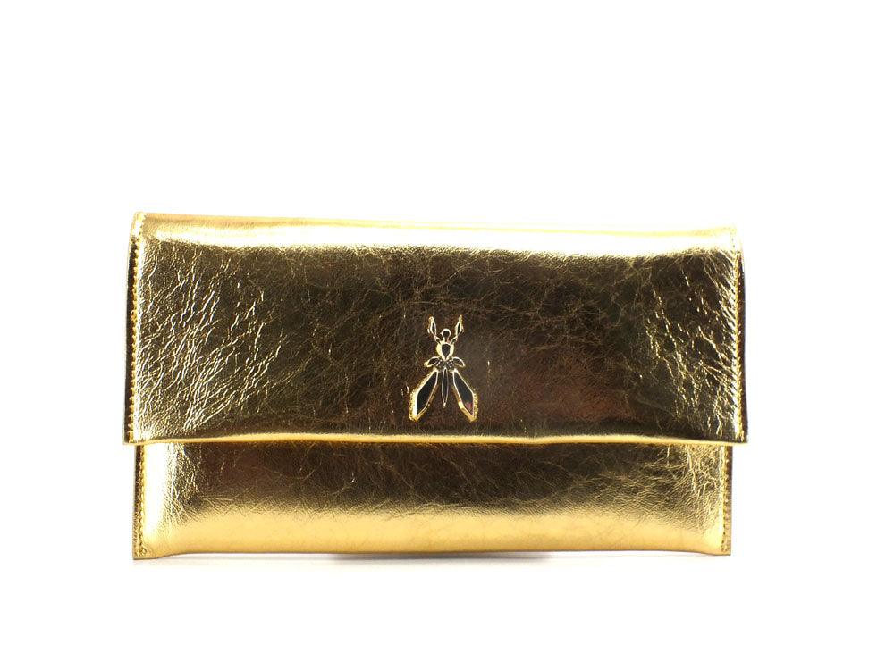 PATRIZIA PEPE Borsa Pochette Clutch Logo Oro Gold Star CB5460L041-Y360 - Sandrini Calzature e Abbigliamento