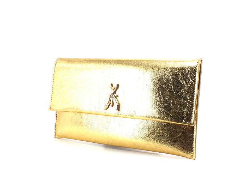 PATRIZIA PEPE Borsa Pochette Clutch Logo Oro Gold Star CB5460L041-Y360 - Sandrini Calzature e Abbigliamento