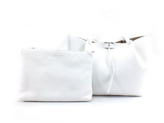 PATRIZIA PEPE Borsa Saddle Clutch Logo Ape Bianco CB8895L001-W146 - Sandrini Calzature e Abbigliamento