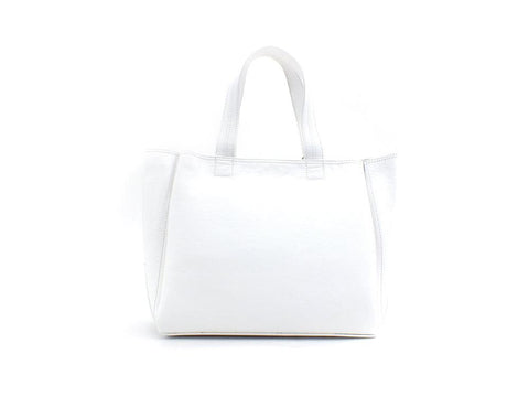 PATRIZIA PEPE Borsa Saddle Logo Printed Fluo Bianco CB0060L001-W146 - Sandrini Calzature e Abbigliamento