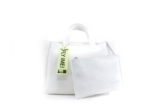 PATRIZIA PEPE Borsa Saddle Logo Printed Fluo Bianco CB0060L001-W146 - Sandrini Calzature e Abbigliamento