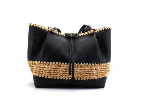 PATRIZIA PEPE Borsa Saddle Logo Profilo Corda Nero 2B8895L042-K103 - Sandrini Calzature e Abbigliamento