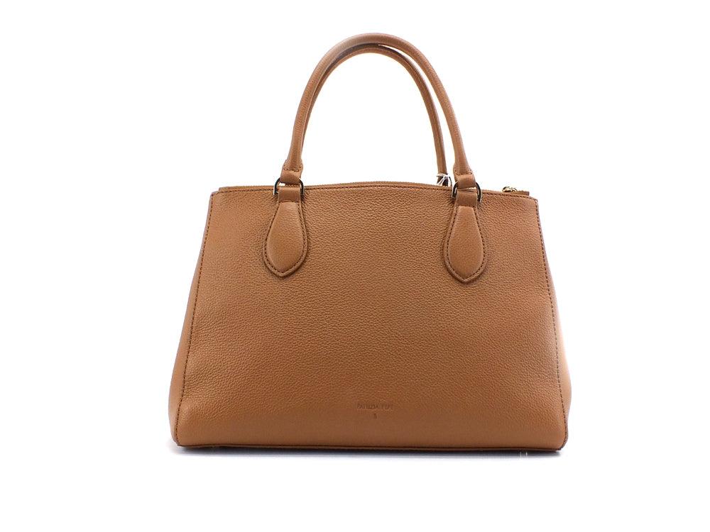 PATRIZIA PEPE Borsa Saddle Pelle Zip Logo Cuoio 2V9941-A4U8 - Sandrini Calzature e Abbigliamento