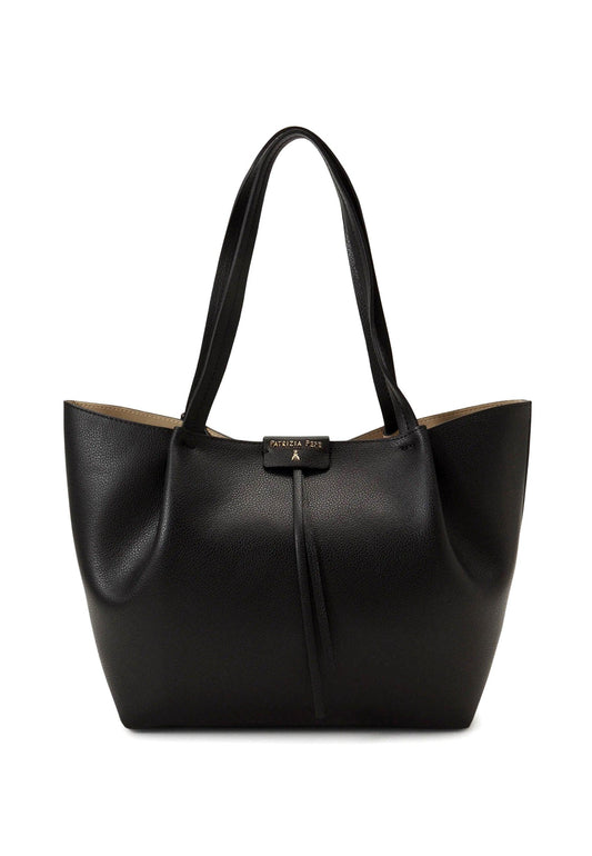 PATRIZIA PEPE Borsa Tote Black Light Gold CB8895-L001 - Sandrini Calzature e Abbigliamento