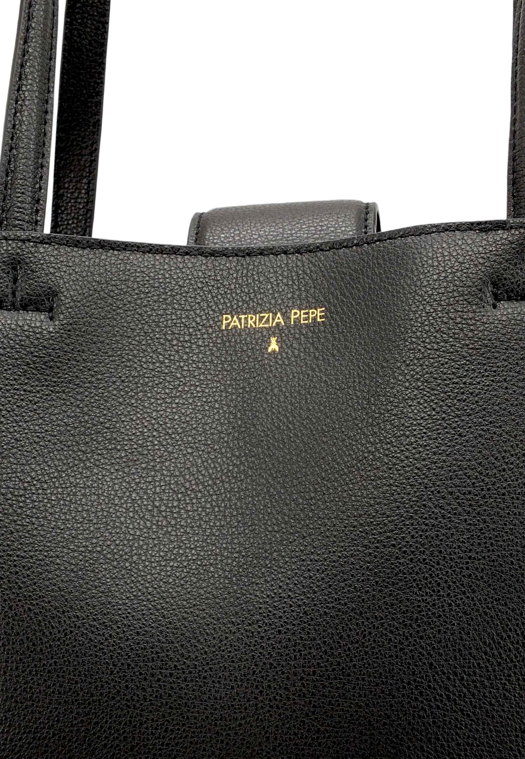 PATRIZIA PEPE Borsa Tote Flap Clutch Nera 8B0391-L001 - Sandrini Calzature e Abbigliamento