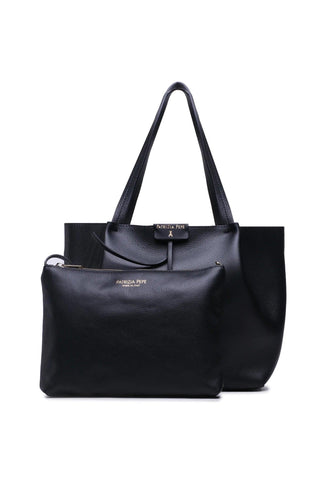 PATRIZIA PEPE Borsa Tote Mid Black Light Gold CB8895-L001 - Sandrini Calzature e Abbigliamento