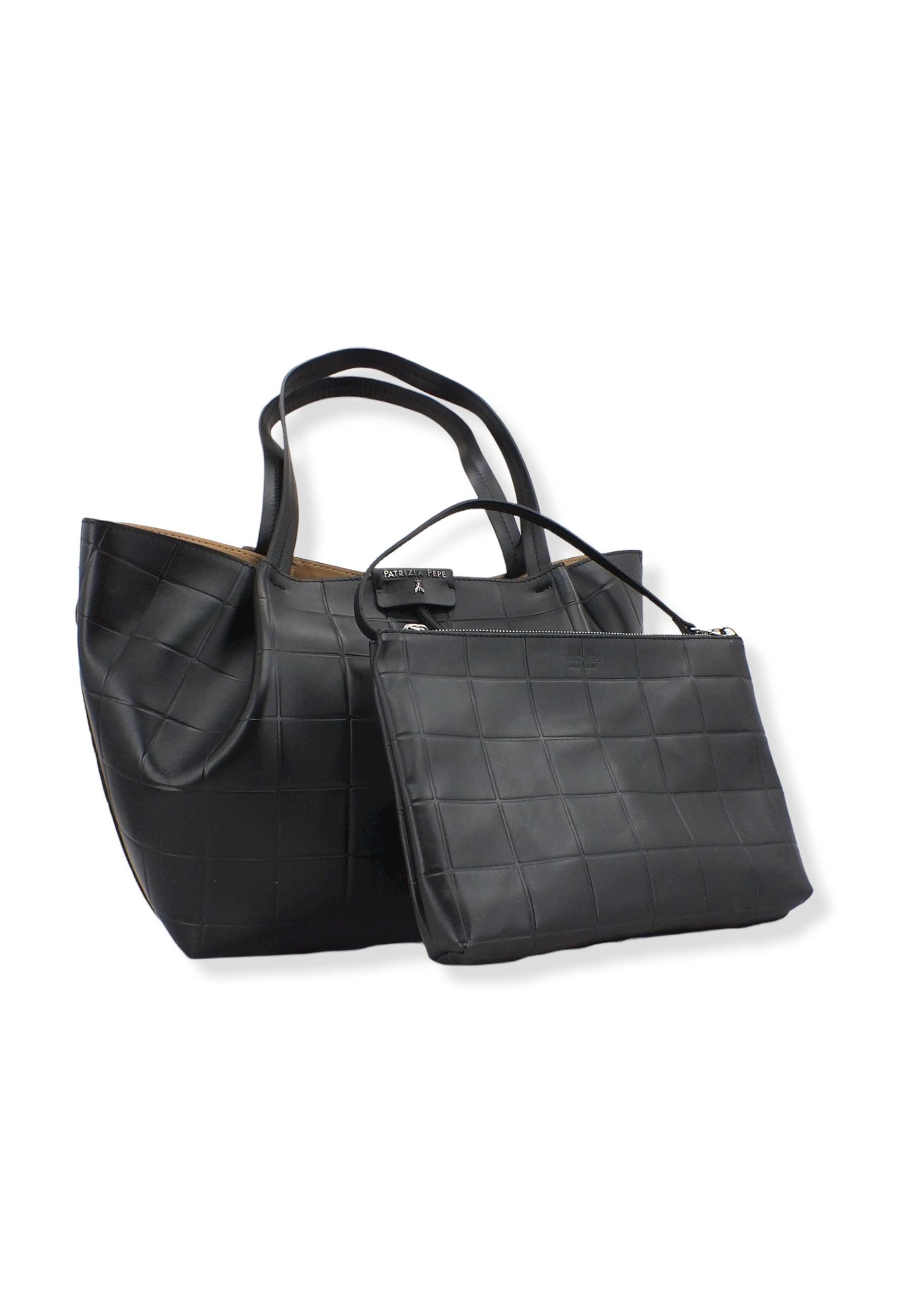 PATRIZIA PEPE Borsa Tote Mid Nera 8B8895-L046 - Sandrini Calzature e Abbigliamento
