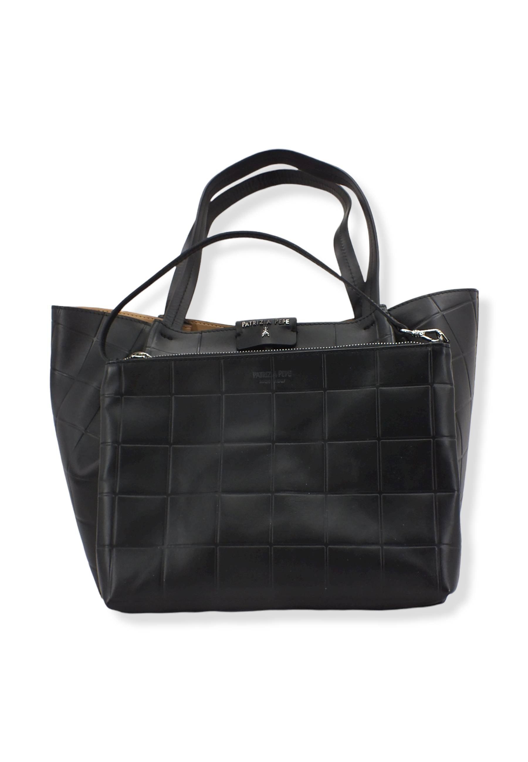 PATRIZIA PEPE Borsa Tote Mid Nera 8B8895-L046 - Sandrini Calzature e Abbigliamento