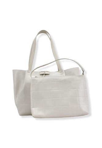 PATRIZIA PEPE Borsa Tote Mid Off White 8B8895-L046 - Sandrini Calzature e Abbigliamento