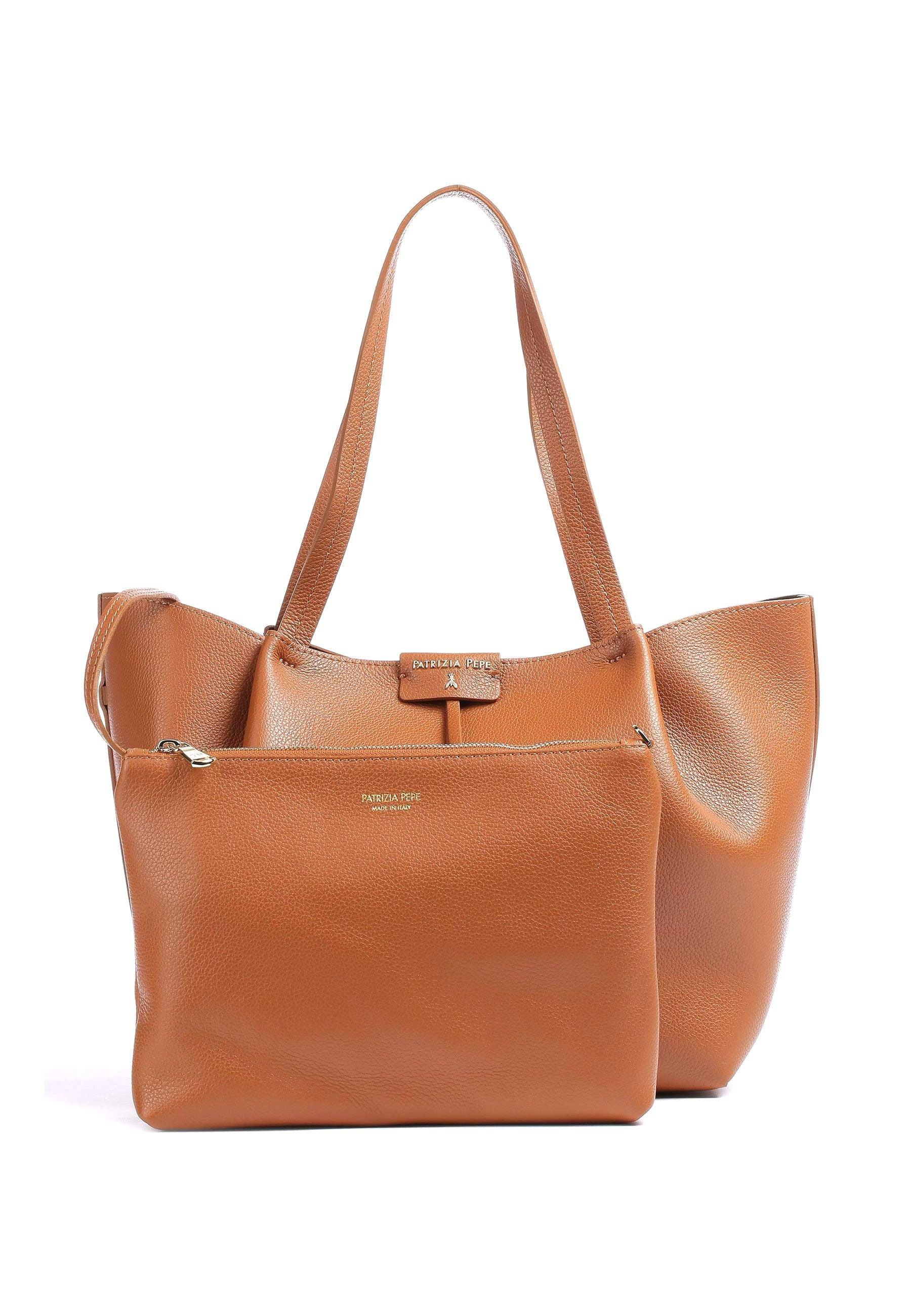 PATRIZIA PEPE Borsa Tote New Cuoio CB8895-L001 - Sandrini Calzature e Abbigliamento