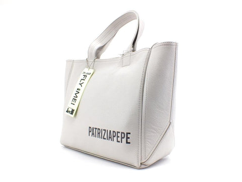 PATRIZIA PEPE Borsa Tote Pelle Fly Whit Me Ice Grey 2VA060-A4U8 - Sandrini Calzature e Abbigliamento