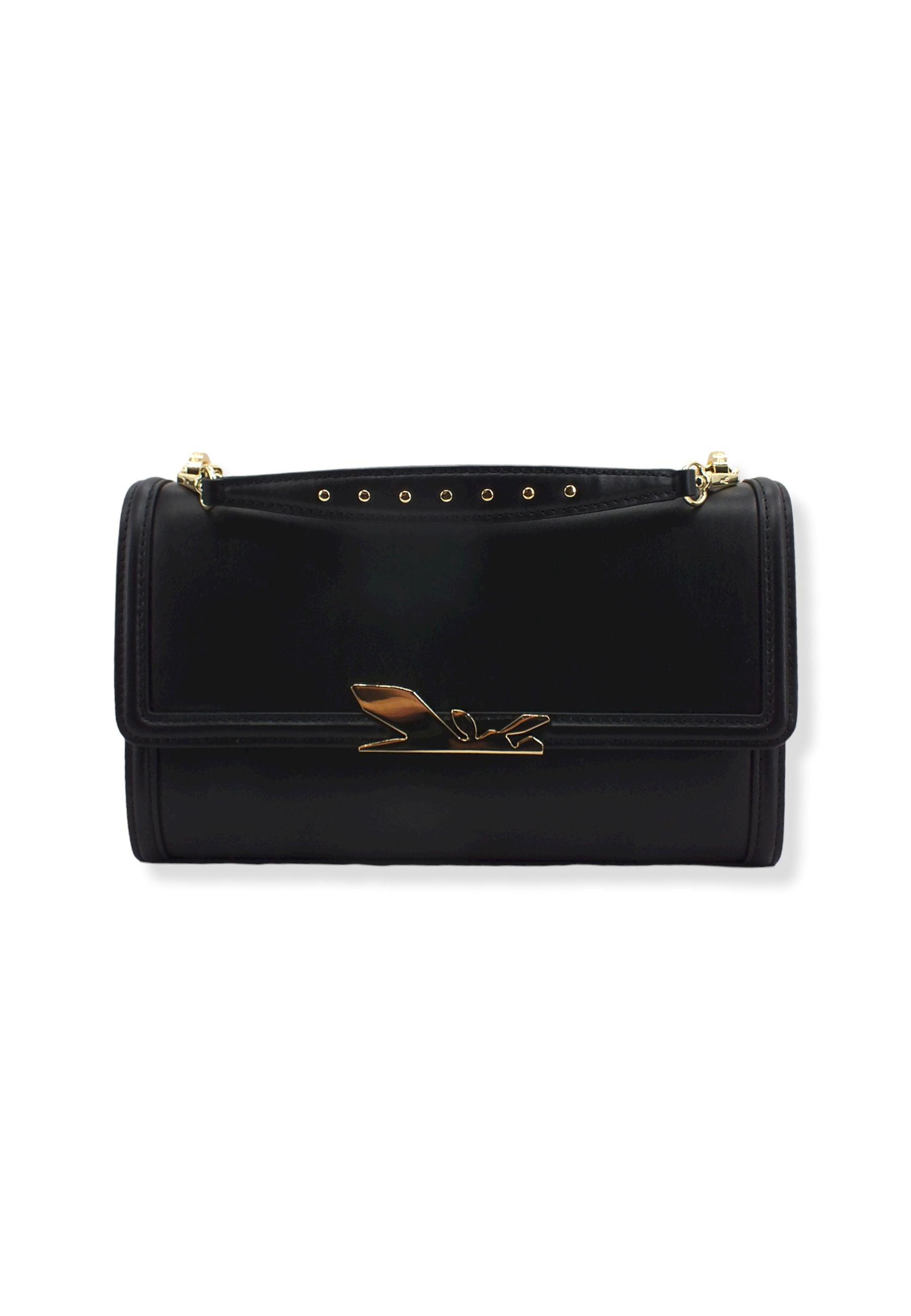 PATRIZIA PEPE Borsa Tracolla Crossbody Flap Logo Nera 8B0058-L034 - Sandrini Calzature e Abbigliamento