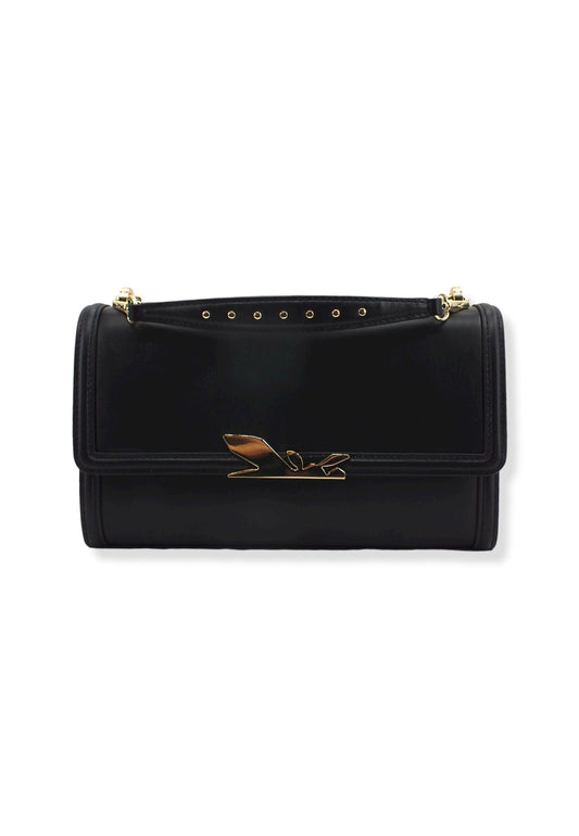 PATRIZIA PEPE Borsa Tracolla Crossbody Flap Logo Nera 8B0058-L034 - Sandrini Calzature e Abbigliamento