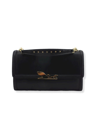 PATRIZIA PEPE Borsa Tracolla Crossbody Flap Logo Nera 8B0058-L034 - Sandrini Calzature e Abbigliamento