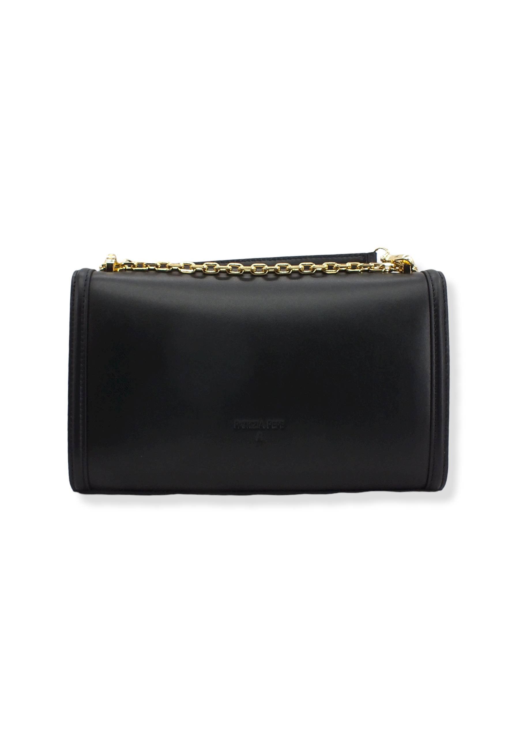 PATRIZIA PEPE Borsa Tracolla Crossbody Flap Logo Nera 8B0058-L034 - Sandrini Calzature e Abbigliamento