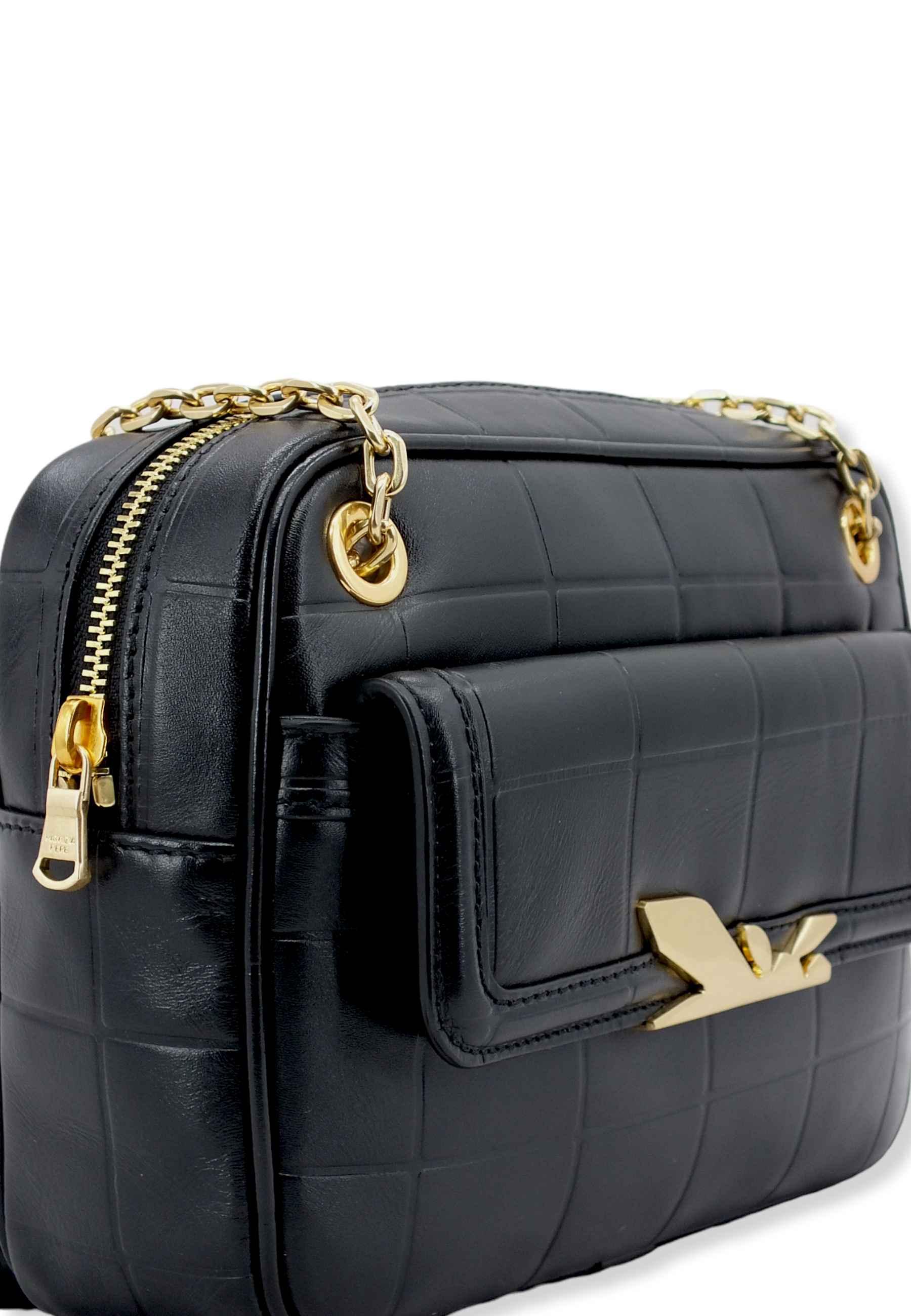 PATRIZIA PEPE Borsa Tracolla Crossbody Logo Ape Nera 8B0067-L046 - Sandrini Calzature e Abbigliamento