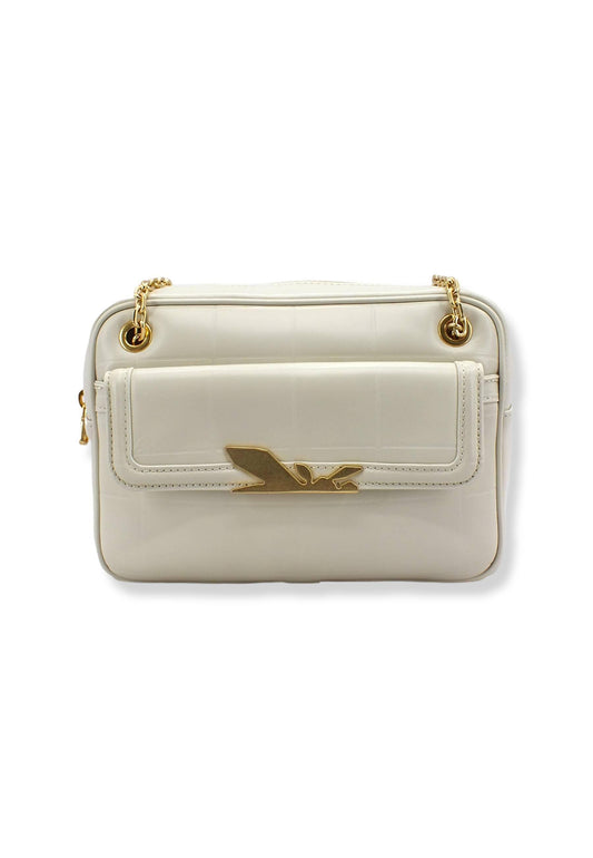 PATRIZIA PEPE Borsa Tracolla Crossbody Logo Ape Off White 8B0067-L046 - Sandrini Calzature e Abbigliamento
